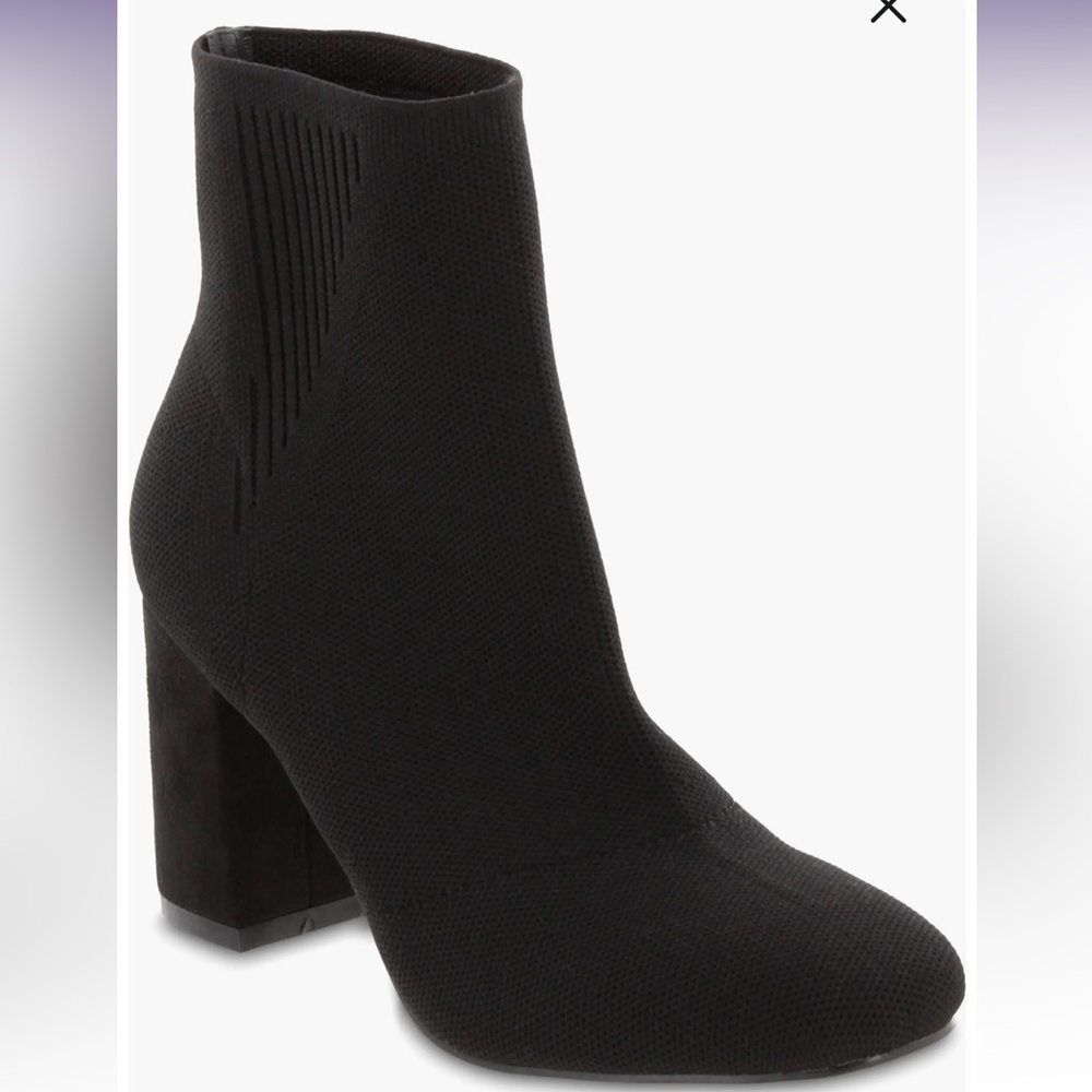 Black block heel booties